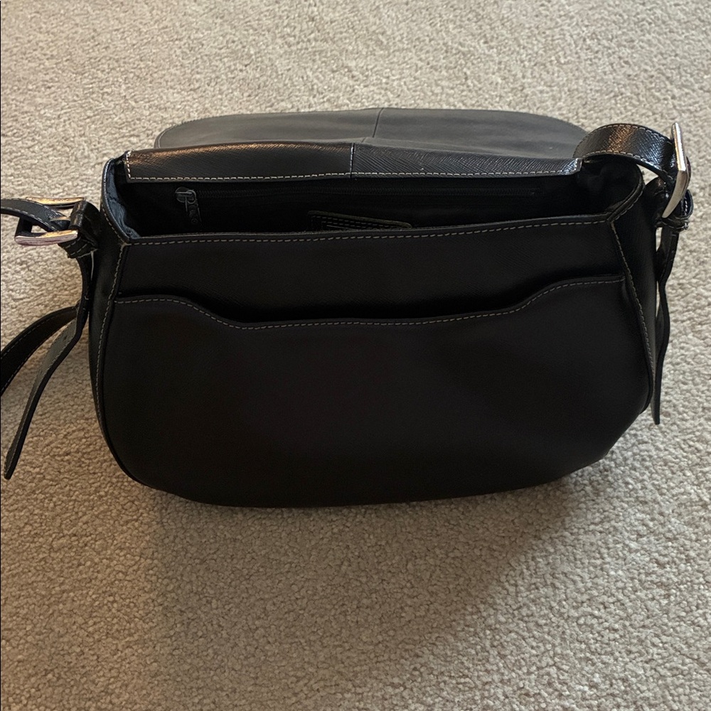 Danier Leather Crossbody Adjustable Strap Saddle Bag - Black - Picture 7 of 12